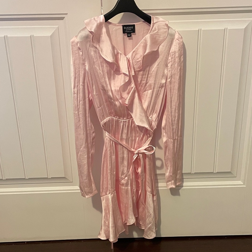 Bardot Blush Ruffle Wrap Dress Girl size 10